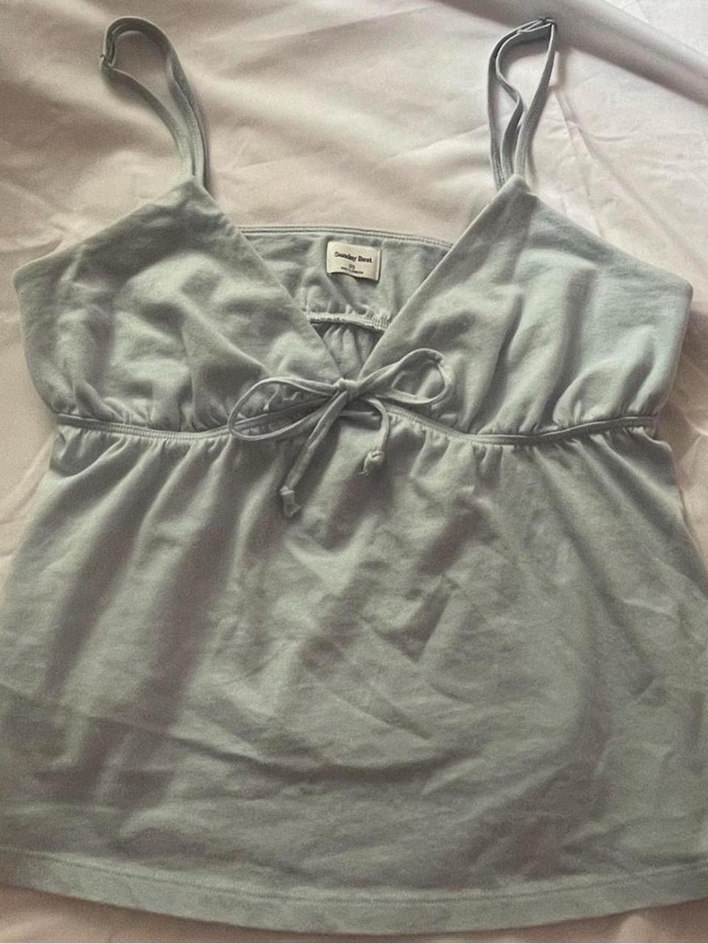 Light Blue Aritzia Sunday Best Spaghetti Strap Tank Top